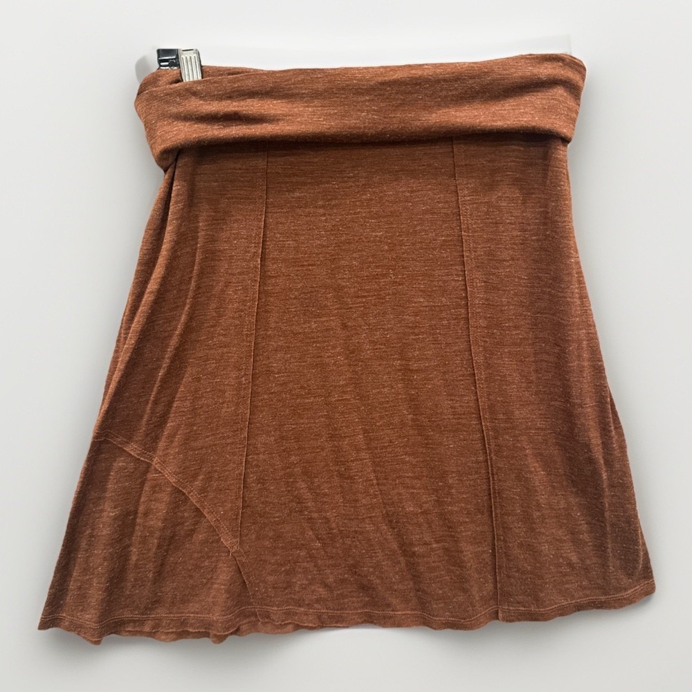 PrAna Lightweight Women's Fold Over Waist Pull On Midi Skirt, Wool Blend Size M - Picture 2 of 8